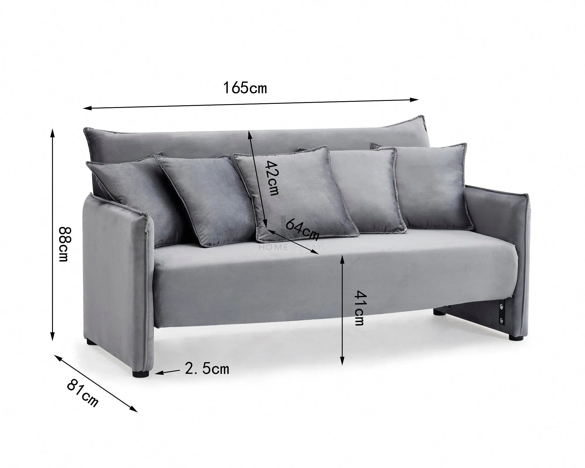 Spencer 3 Seater Grey Velvet Recliner Sofa Bed