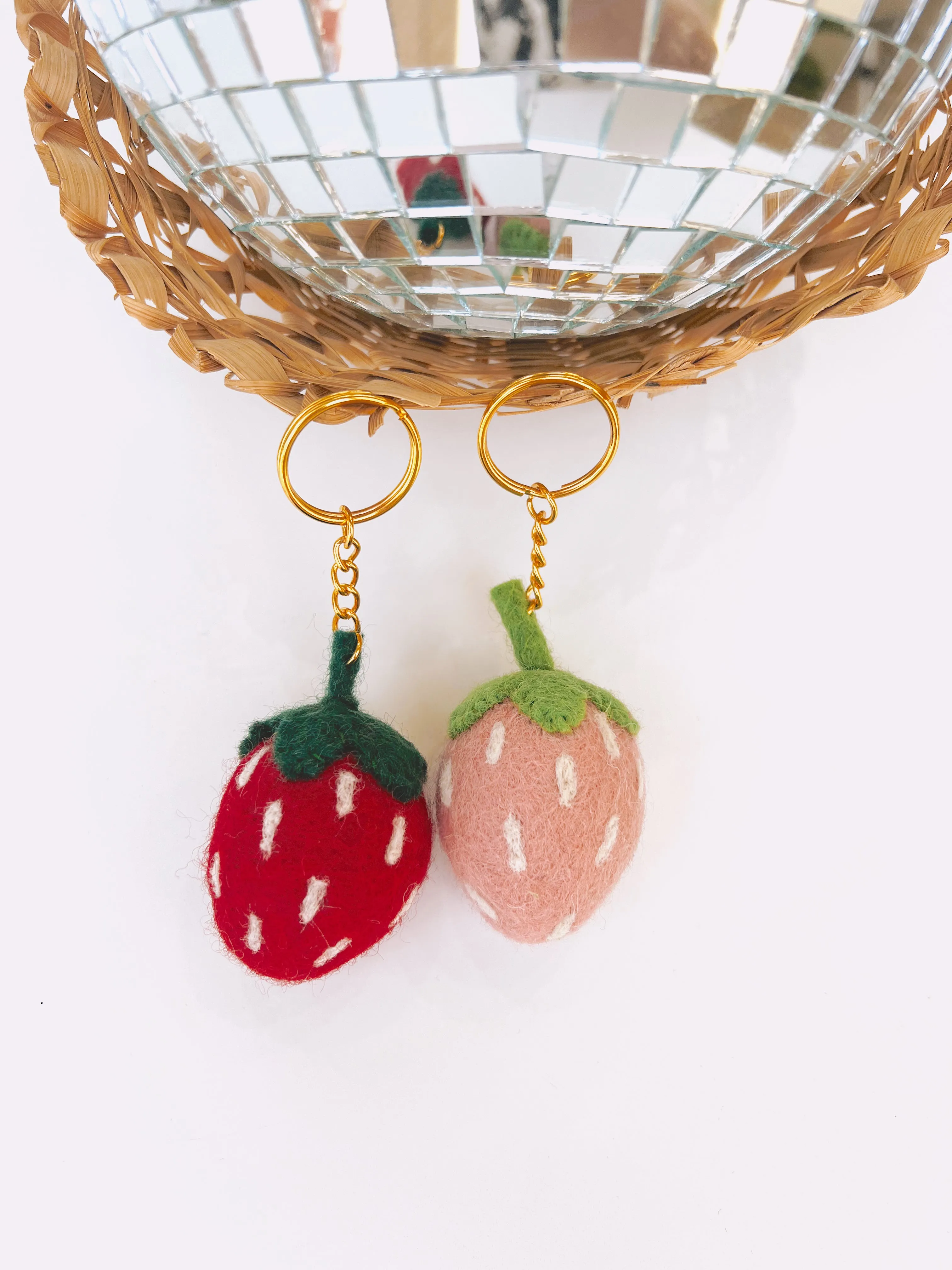 Strawberry Felt Keychain