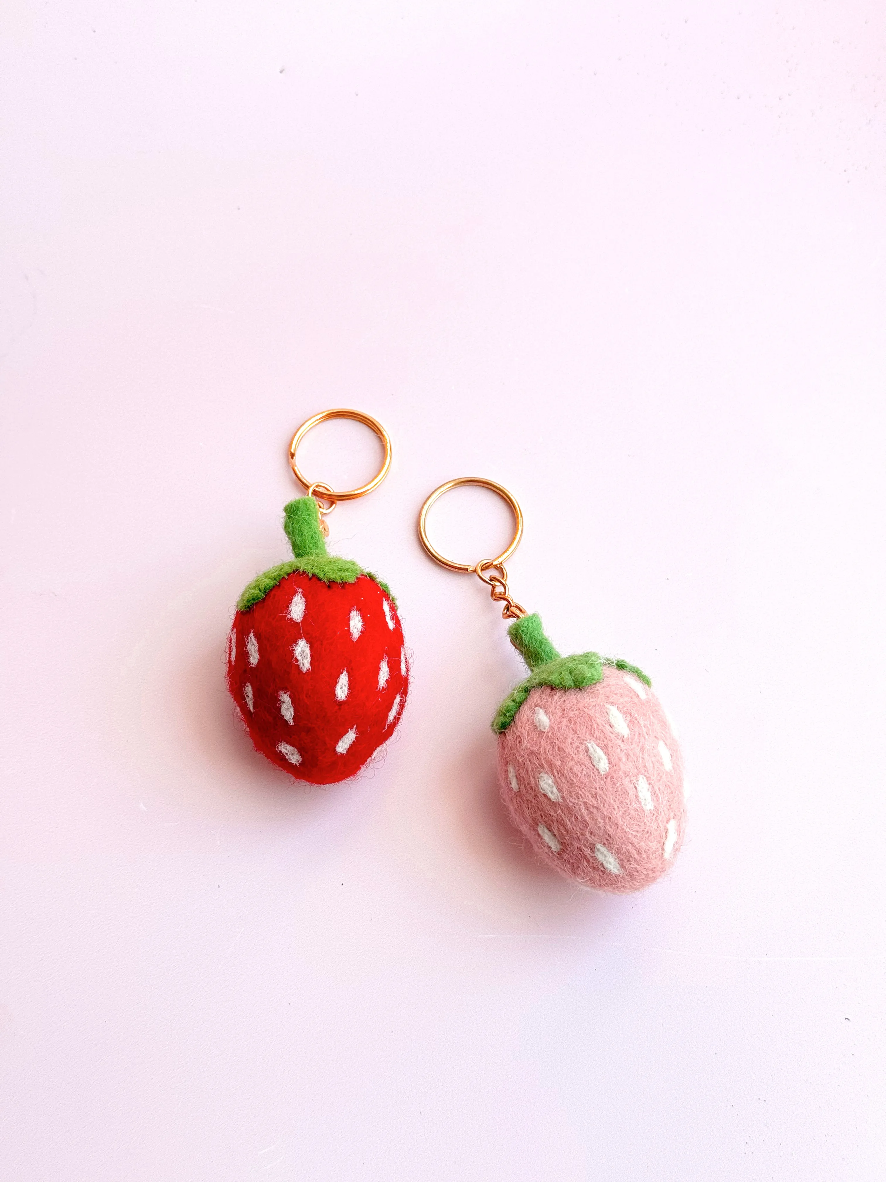 Strawberry Felt Keychain