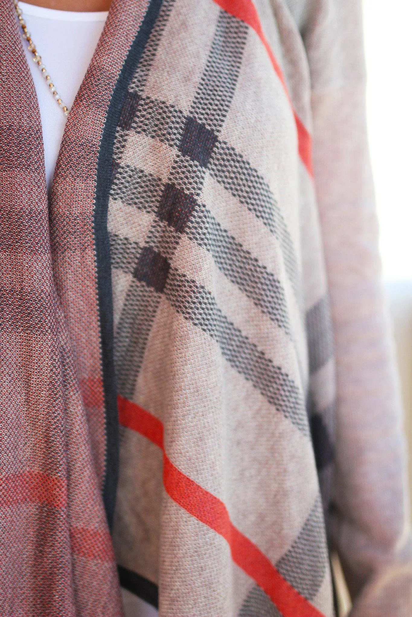 Tan Plaid Cardigan