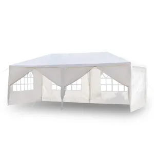 THBOXES 3x6m 6-sided 2 Doors Spiral Tube Pergola Waterproof Tent for Household Wedding Party