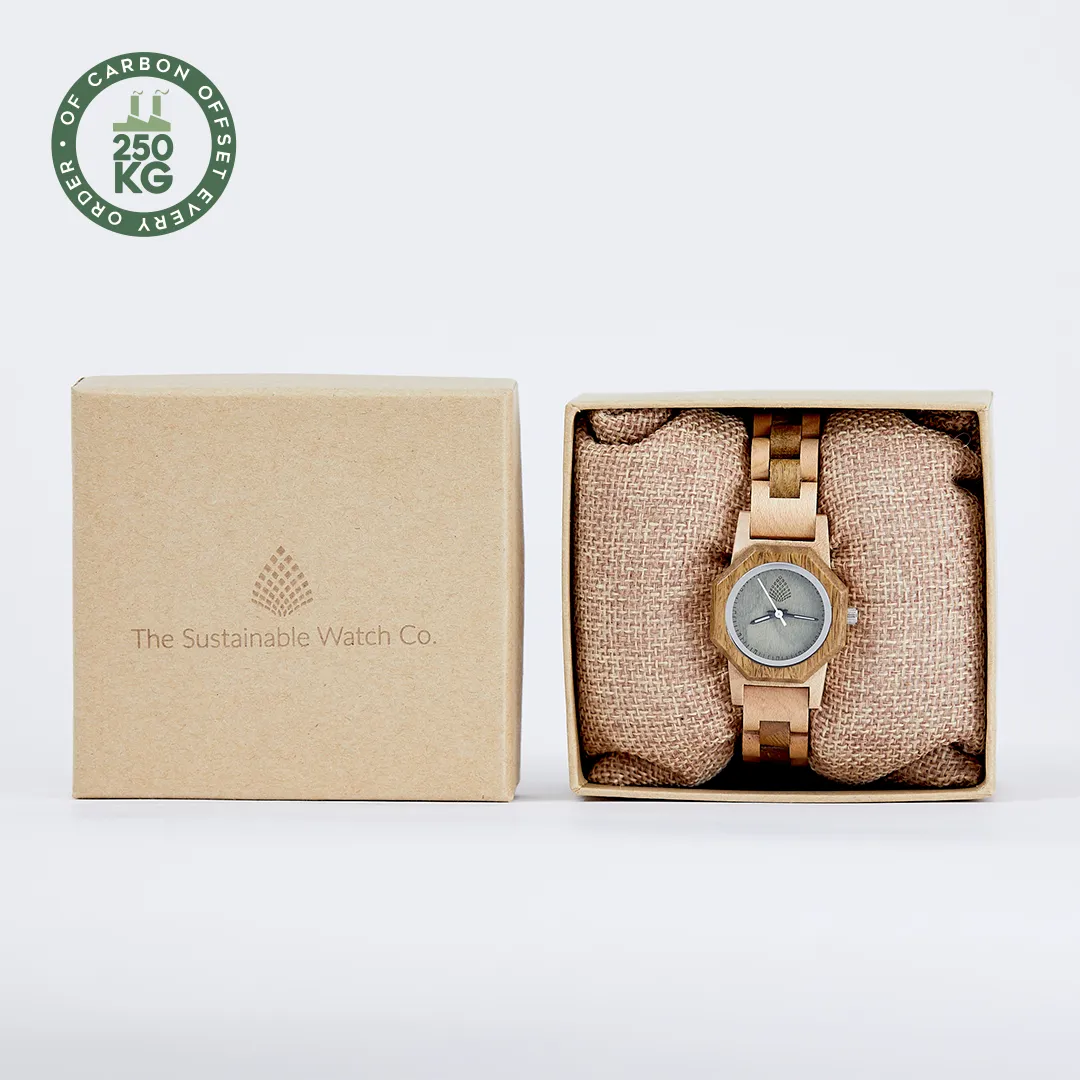 The Willow Watch - Eco-Friendly Handmade Timepiece from Recycled Maple & Green Sandalwood | Sustainable Fashion Watch