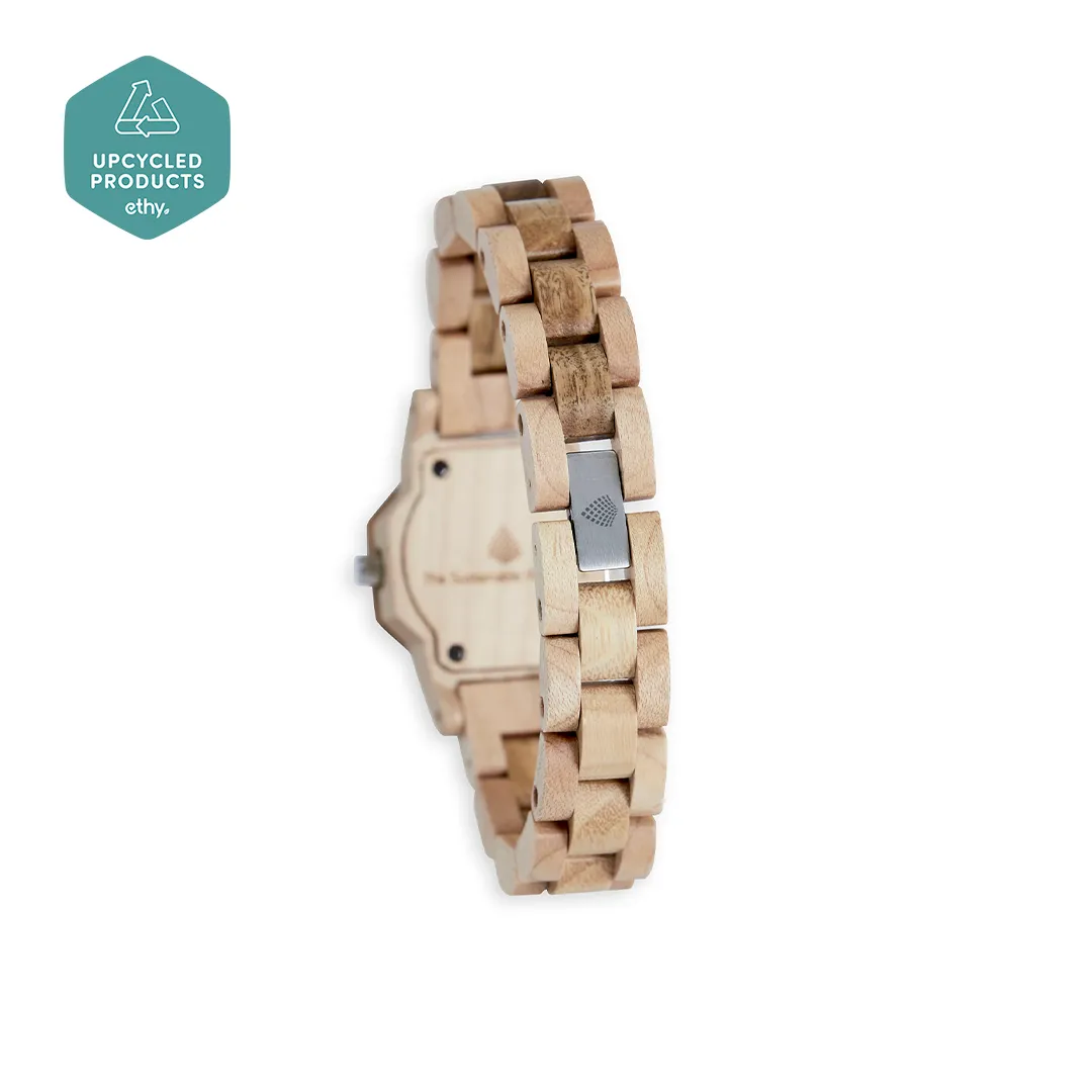 The Willow Watch - Eco-Friendly Handmade Timepiece from Recycled Maple & Green Sandalwood | Sustainable Fashion Watch