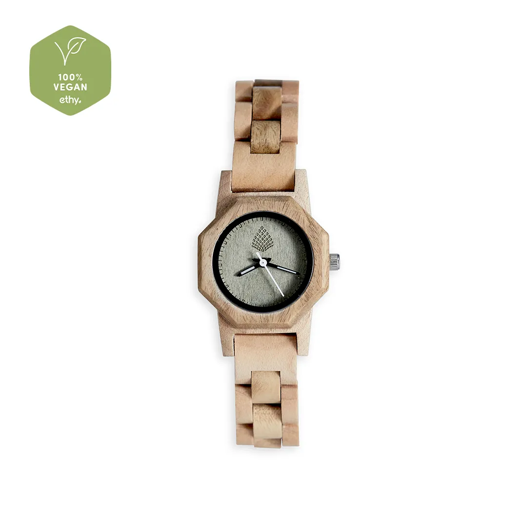 The Willow Watch - Eco-Friendly Handmade Timepiece from Recycled Maple & Green Sandalwood | Sustainable Fashion Watch