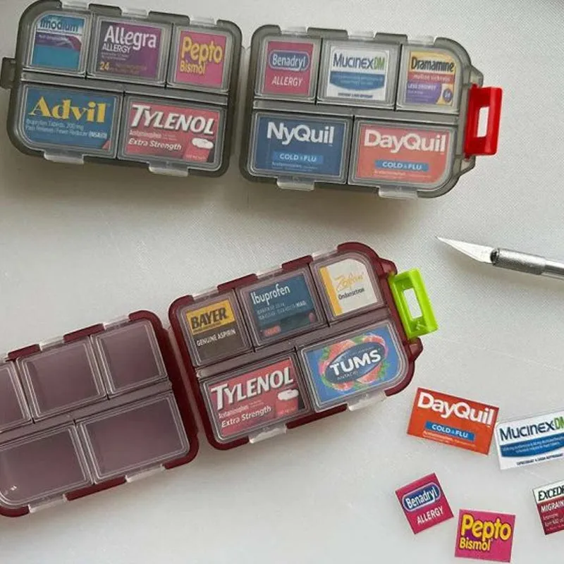 Travel Pill Organizer Box (161 Labels for Customization)