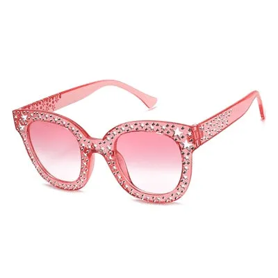 Trendy & Cute Zircon Studded Acrylic Sun Shades