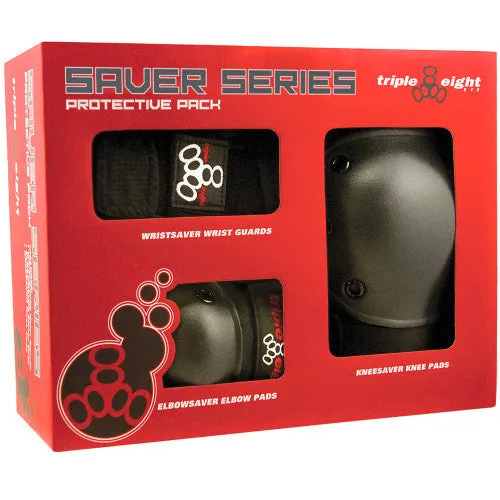 Triple 8 Saver Series Black Padset 3 Pack