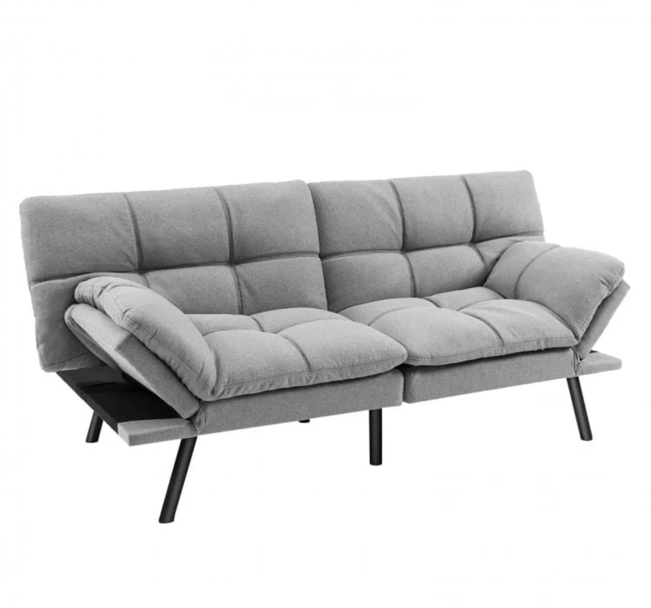 Very Elegant Modern Heavy Duty Convertible Memory Foam Futon Sofa Bed Couch With Adjustable Armrest