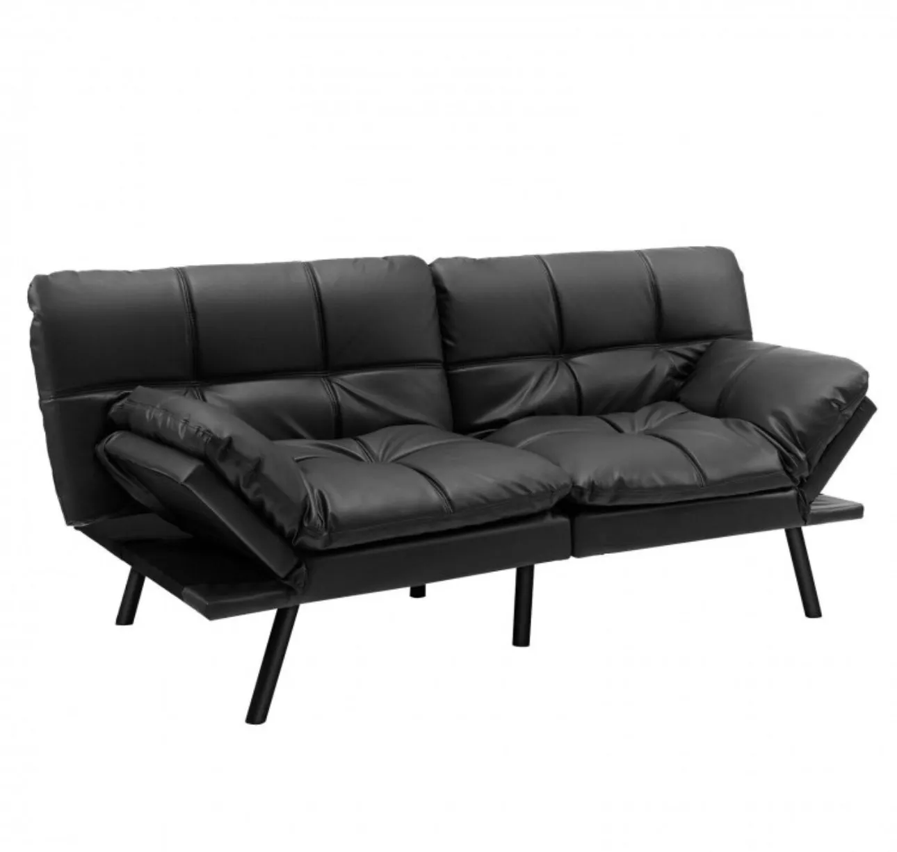 Very Elegant Modern Heavy Duty Convertible Memory Foam Futon Sofa Bed Couch With Adjustable Armrest