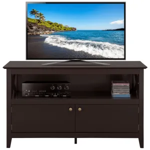 X Shape TV Stand with Storage and 2 Doors for TVs Up to 50'';  Espresso